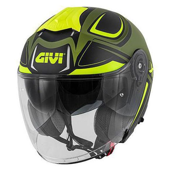 Capacete aberto Givi X22 Planet Hyper Fosco Preto/verde Militar/amarelo Capacete aberto Givi X22 Planet Hyper Fosco Preto/verde Militar/amarelo